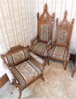 3 Wood Framed Chairs