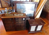 Wood Shadow box, wood mirrors 2 wood décor boxes