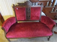 Antique Settee Sofa, Eastlake Style