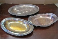 3 Silverplate Platters