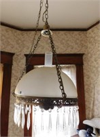 Glass Hanging Lamp, cord, chain, prisms