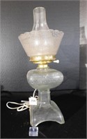Oil Lamp, electrified into lamp, 19”
