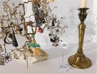 Brass Candleholder, Decorated Wire Woven Tree (2)