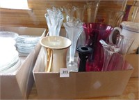 Vases, Clear Glass Plates (3 boxes)