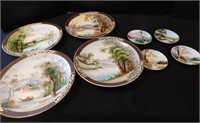 Ucagco Plates, Japan, Hand painted, 2 sizes (8)