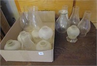 1 Box of Assorted Glass Lamp Tops