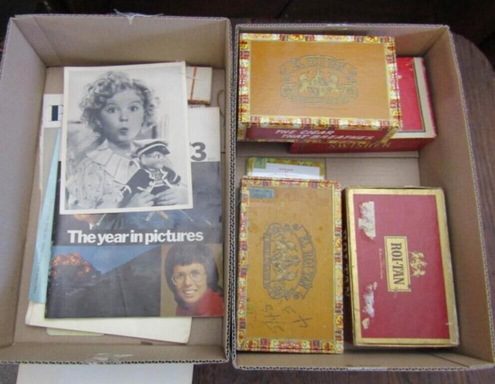Older pictures, magazine, cigar boxes