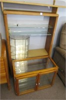 Wooden Bookshelf, Glass Shelf, Glass Cabinet