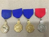 4 Vintage University Interscholastic League Medals