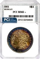 1921 Morgan Silver Dollar MS-65 + Obv. Toning