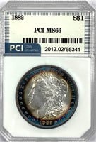 1882 Morgan Silver Dollar MS-66 Rim Toning