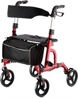Rollator Walker with Seat  8' Wheels  Red