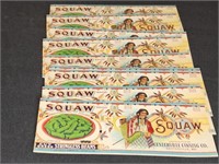 Stack of Vintage Squaw Stringless Beans Labels