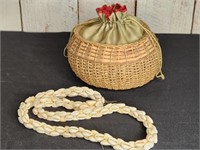 Penobscot ? Woven Basket + Sea Shell Necklace