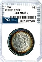 1886 Morgan Silver Dollar MS-65 + VAM 1 Rim Toning