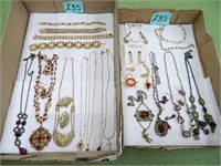 (2) Flats of Newer and Vintage Jewelry