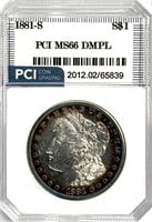 1881-S Morgan Silver Dollar MS-66 DMPL  Rim Toning