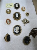 Vintage Cameos, Some in As Is Condtition