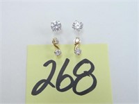 14kt White Gold and Yellow Gold, 1.8gr. Earrings,