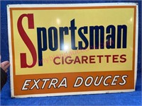 "Sportsman Cigarettes" metal sign (20x28)