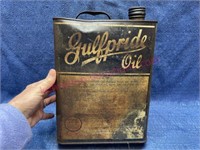 Old "Gulfpride Oil" half gallon can