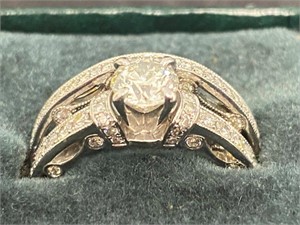 14K White Gold Diamond Wedding Ring Set