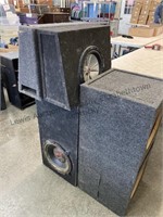 4 Carpeted speaker boxes