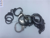 Four sets of handcuffs no key