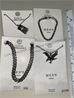Men's fashion jewelry bracelet and necklaces