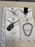 Men's fashion jewelry bracelet and necklaces