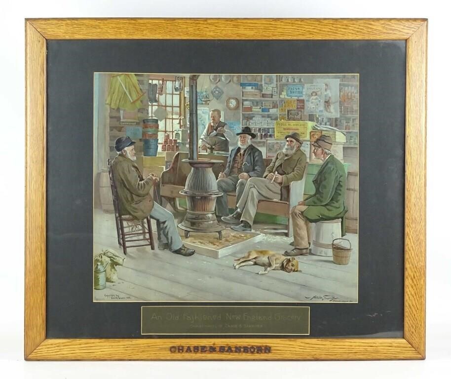Framed Grocery Lithograph