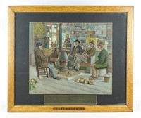 Framed Grocery Lithograph