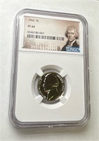 1964 5c Nickel Coin Proof PF69