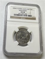 2004 D Extra Leaf Low 25c Wisconsin