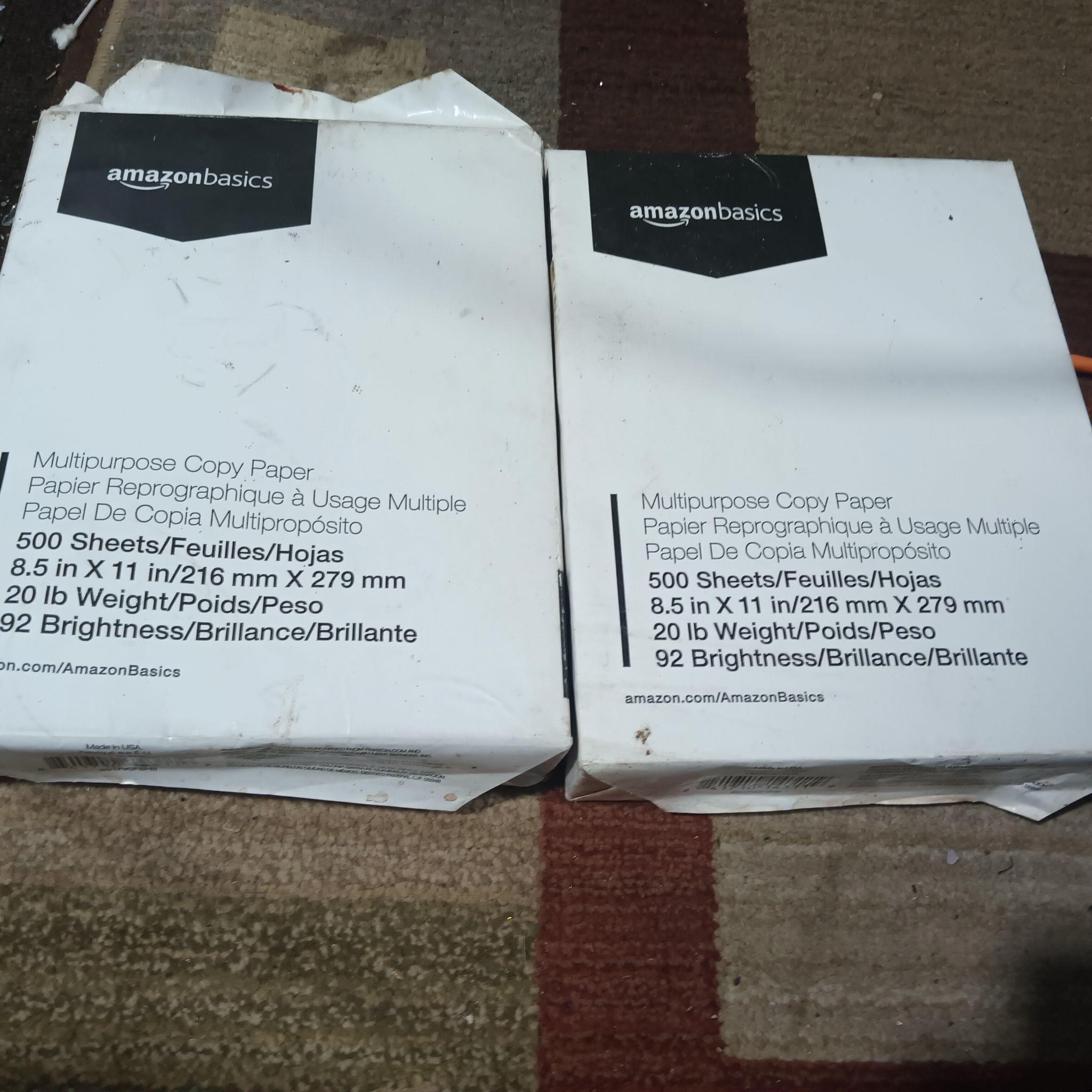2 reams of Amazon paper (new unclean package)