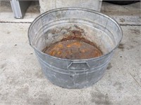 Galvanized Wash Tub - Has holes in the bottom