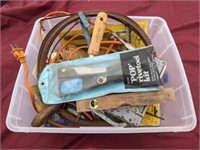 Tools: stapler, sewer tape, level