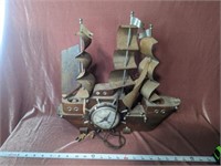 Vintage United Ship Clock Lamp