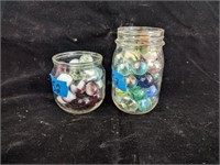 (2) Jars of Large Marbles -