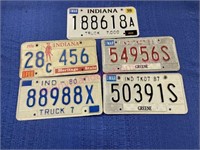 (5) Vtg license plates #1
