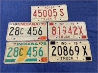 (5) Vtg license plates #2