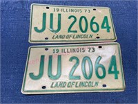Pair 1973 Illinois license plates