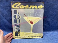 Modern "Cosmo Lounge" metal sign (10x12)