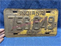 1947 Indiana license plate