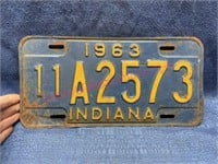 1963 Indiana license plate