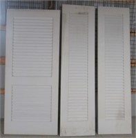 (3) Louvered wood interior door slabs. Sizes