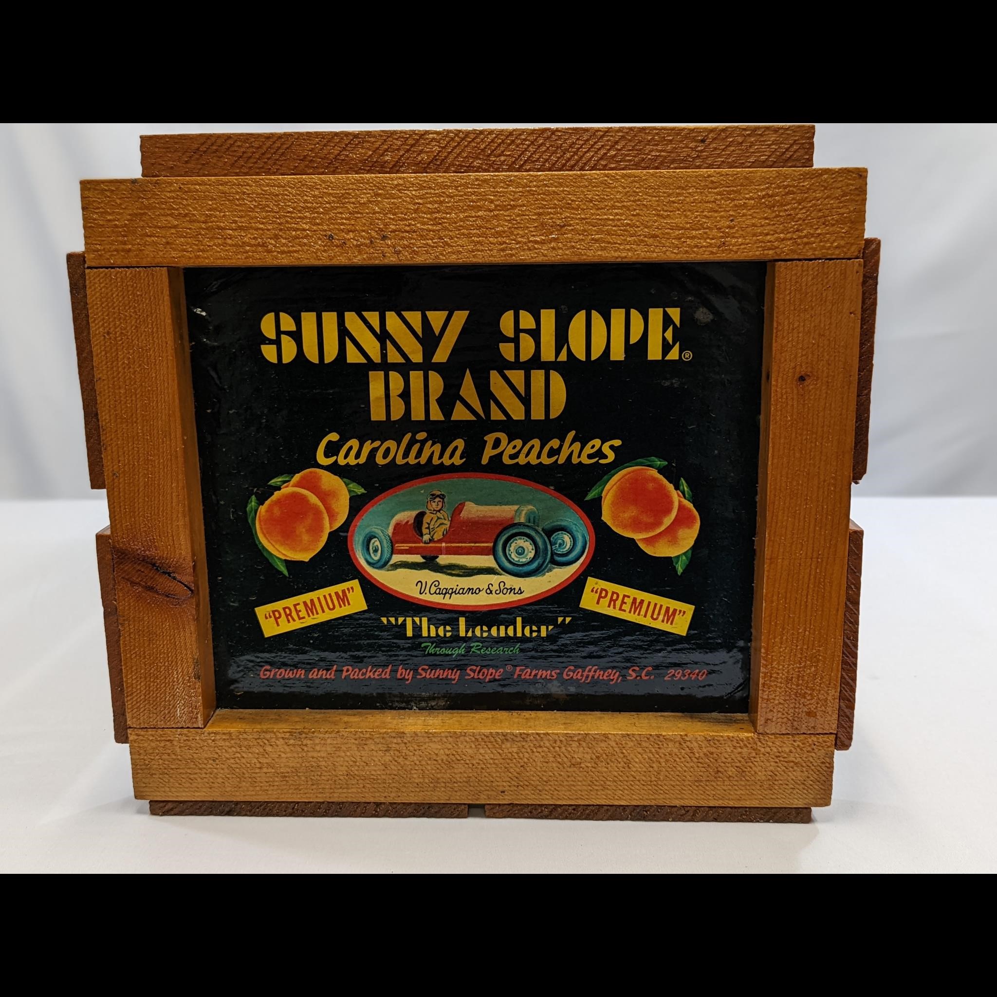 Wooden Sunny Slope Carolina Peaches Crate