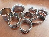 (8) SILVER NAPKIN HOLDERS SOME MARKED STERLING