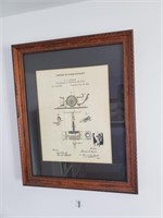 US PATENT T. A. EDISON PHONOGRAPH FRAMED