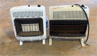 Two Mr Heater Propane Heaters and 2 Propane Tanks
